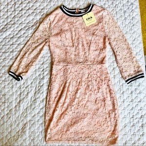 Ina Pink lace overlay dress